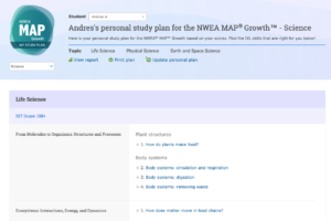 NWEA MAP teacher view