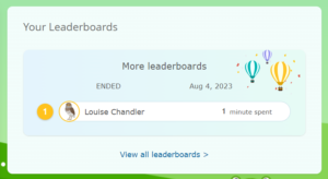 Student dashboard Leaderboards
