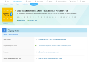 IXL Skill Plan for Rosetta Stone