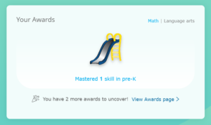 Student dashboard awards section