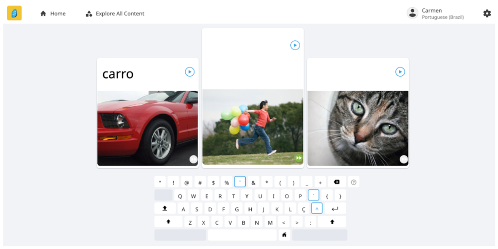 writing activity on Rosetta Stone