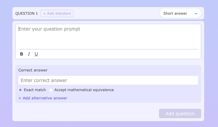 Write your own Quiz Library Resource questions